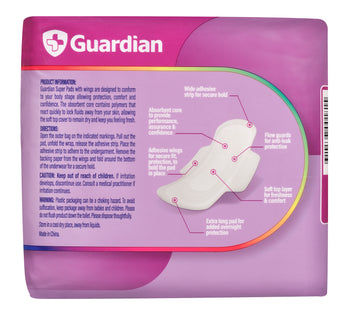 Guardian Overnight Pads With Wings (Pack of 10)