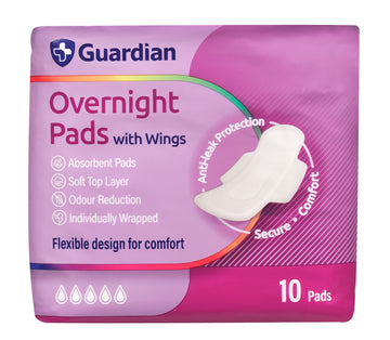 Guardian Overnight Pads With Wings (Pack of 10)