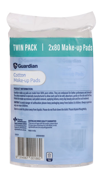 Guardian Cotton Make Up Pads (2 Packs of 80)