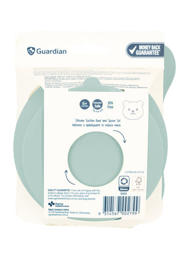 Guardian Silicone Bowl and Spoon Set (Seafoam Green)