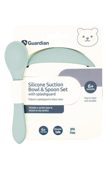 Guardian Silicone Bowl and Spoon Set (Seafoam Green)