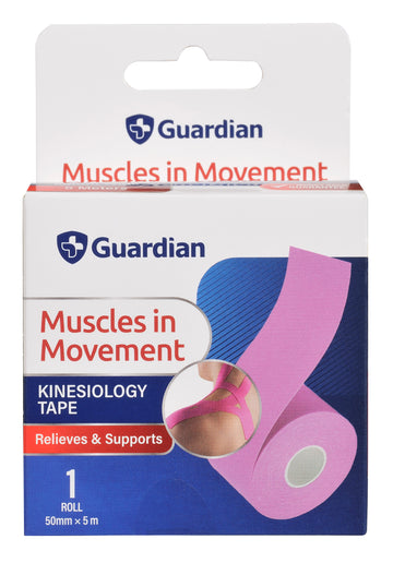 Guardian Kinesiology Tape 5m x 50mm Roll (Pink)