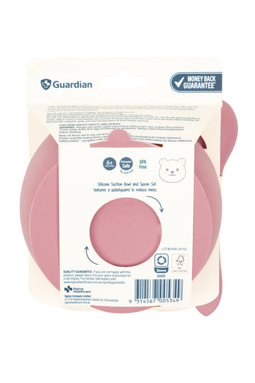 Guardian Silicone Bowl and Spoon Set (Dusty Berry Red)