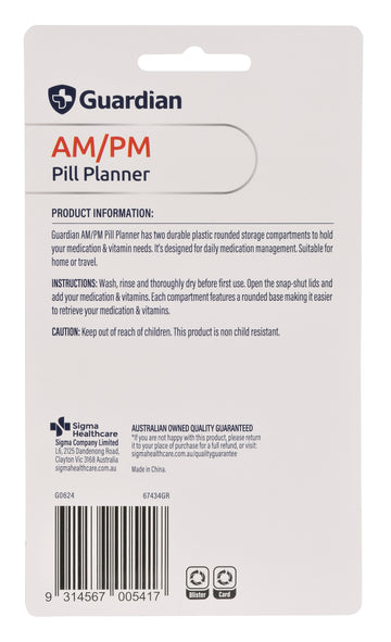 Guardian AM/PM Pill Planner
