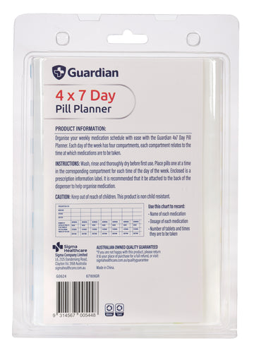 Guardian 4x7 Day Pill Planner