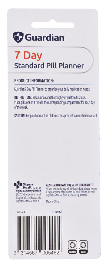 Guardian Standard 7 Day Pill Planner