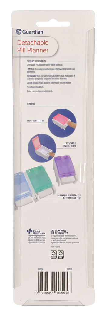 Guardian 7 Day Detachable Pill Planner