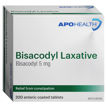 APO HEALTH Bisacodyl Laxative Tablets 5mg Blister Pack 200 Tablets