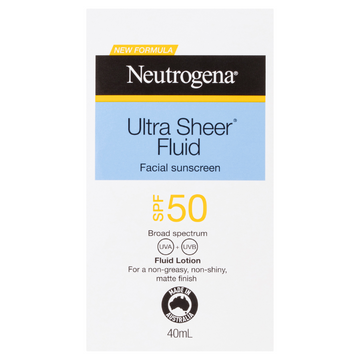 Neutrogena® Ultra Sheer Fluid Facial Sunscreen SPF50 40mL