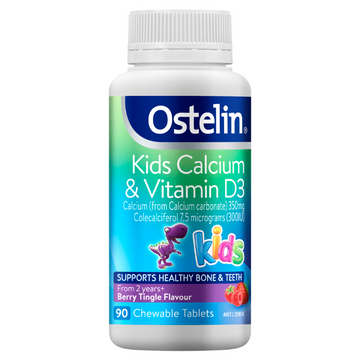 Ostelin Kids Calcium & Vitamin D Chewable - D3 for Children's Bone Health & Immunity 90 Tablets