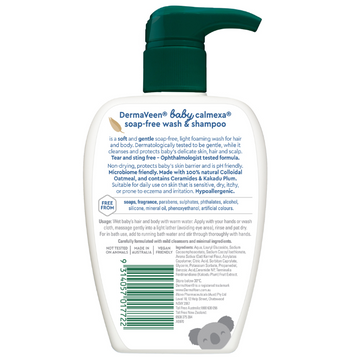 DermaVeen Baby Calmexa Soap Free Wash & Shampoo 250mL
