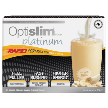 OPTISLIM VLCD Platinum Shake Creamy Banana Flavour 21 x 25g