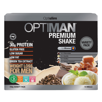 OPTISLIM OptiMan Premium Shake Variety Pack 14 x 56g