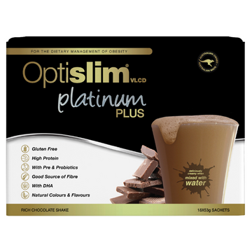 OPTISLIM VLCD Platinum Plus Shake Rich Chocolate 18 x 53g
