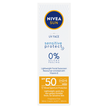 NIVEA Sun UV Face Sensitive Protect SPF50 Facial Sunscreen 50mL