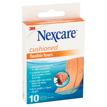 NEXCARE Flexible Foam 6cm x 10cm 10 Pack