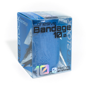 Medstock Cohesive Bandage Blue 10cm x 10m 1 Roll