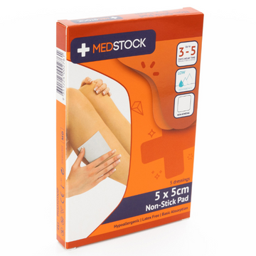 Medstock Non Stick Pad 5cm x 5cm 5 Pack