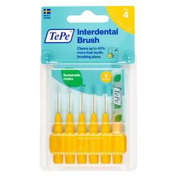 TEPE Interdental Brush 0.7mm Yellow 6 Pack