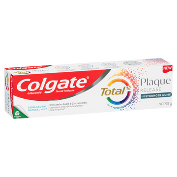 Colgate Total Plaque Release Toothpaste Farm-Grown Natural Mint 95g