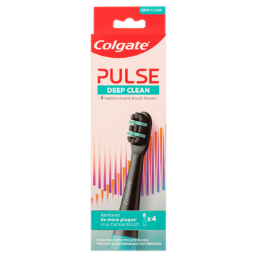 Colgate Pulse Deep Clean Electric Toothbrush Replacement Brush Head Refills 4 Pack