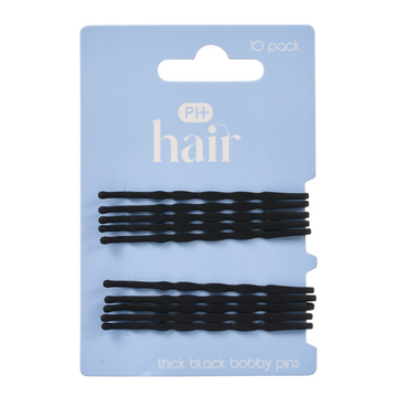 PHARMACY HEALTH Bobby Pins Thick Black 10 Pack