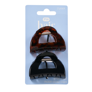 PHARMACY HEALTH Small Half Moon Claw Clip 2 Pack