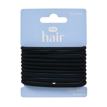 PHARMACY HEALTH Elastics Thick Black 10 Pack