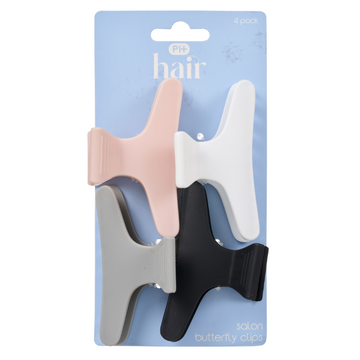 PHARMACY HEALTH Salon Butterfly Clips 4 Pack