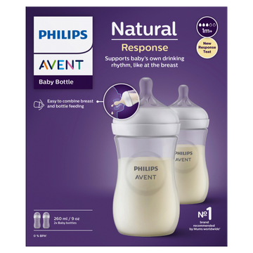 Philips Avent Natural Response 260mL Baby Bottle 2 Pack