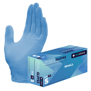 Medstock Blue Nitrile Gloves Small 100 Pack