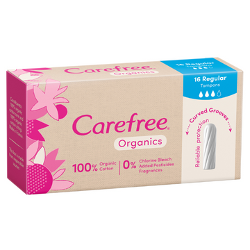 Carefree Organics Regular Tampons 16 Pack