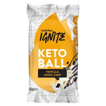 Melrose Health Ignite Keto Ball Vanilla Choc Chip 35g