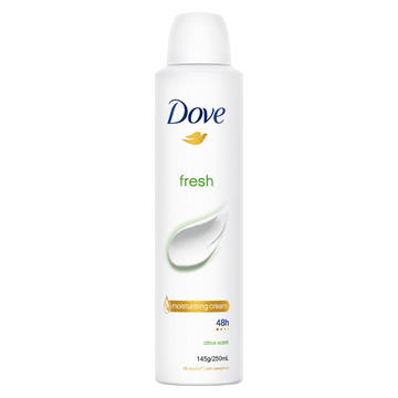 Dove Fresh 48h Anti-Perspirant 1/4 Moisturising Cream Citrus Scent 250mL