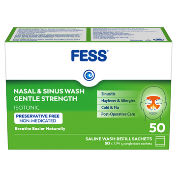 FESS Nasal & Sinus Wash Kit Gentle Strength 50 Sachets
