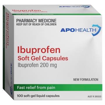 APO HEALTH Ibuprofen 200mg Blister Pack Soft Gel 100 Capsules