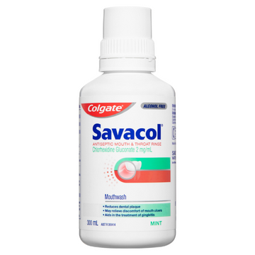 Colgate Savacol Rinse Alcohol Free Original Mint 0.2% 300mL