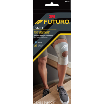 Futuro Knee Comfort Support With Stabilizers Grey Medium 1 Each