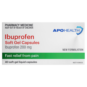 APO HEALTH Ibuprofen 200mg Blister Pack Soft Gel 40 Capsules