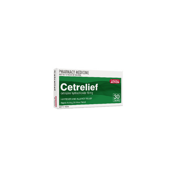 PHARMACY ACTION Cetrelief 10mg 30 Tablets