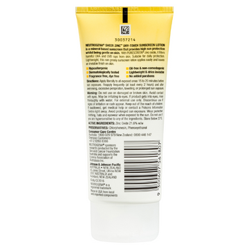 Neutrogena® Sheer Zinc Face Dry-Touch Sunscreen Lotion SPF50 88mL