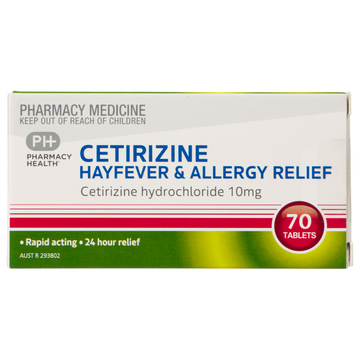 PHARMACY HEALTH Cetirizine 10mg 70 Tablets