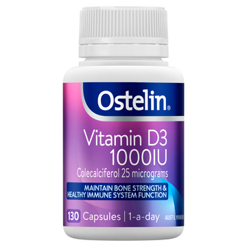 Ostelin Vitamin D 1000IU D3 for Bone Health + Immune Support 130 Capsules