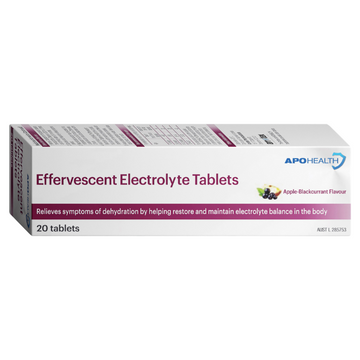 APO HEALTH Electrolyte Apple-Blackcurrant 20 Effervescent Tablets
