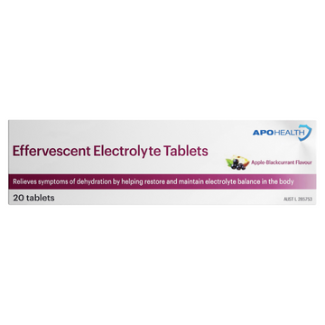 APO HEALTH Electrolyte Apple-Blackcurrant 20 Effervescent Tablets