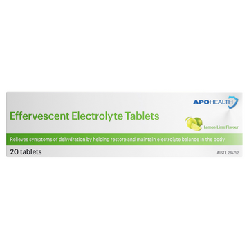 APO HEALTH Electrolyte Lemon-Lime 20 Effervescent Tablets