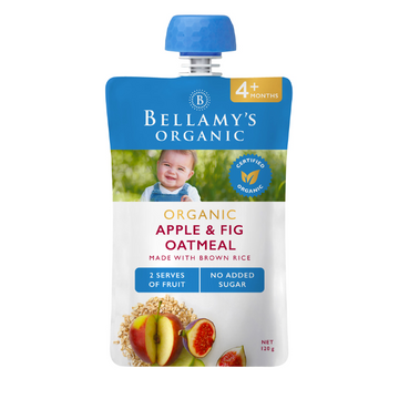 BELLAMYS Organic Apple & Fig Oatmeal 4+ Months 120g