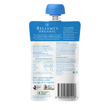 BELLAMYS Organic Apple & Fig Oatmeal 4+ Months 120g