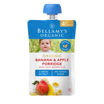 BELLAMYS Organic Banana & Apple Porridge 4+ Months 120g