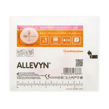 Allevyn Gentle Border Lite Dressing Oval 8.6cm x 7.7cm 1